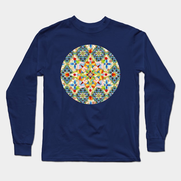 Elizabethan Blossom Starburst Long Sleeve T-Shirt by PatriciaSheaArt